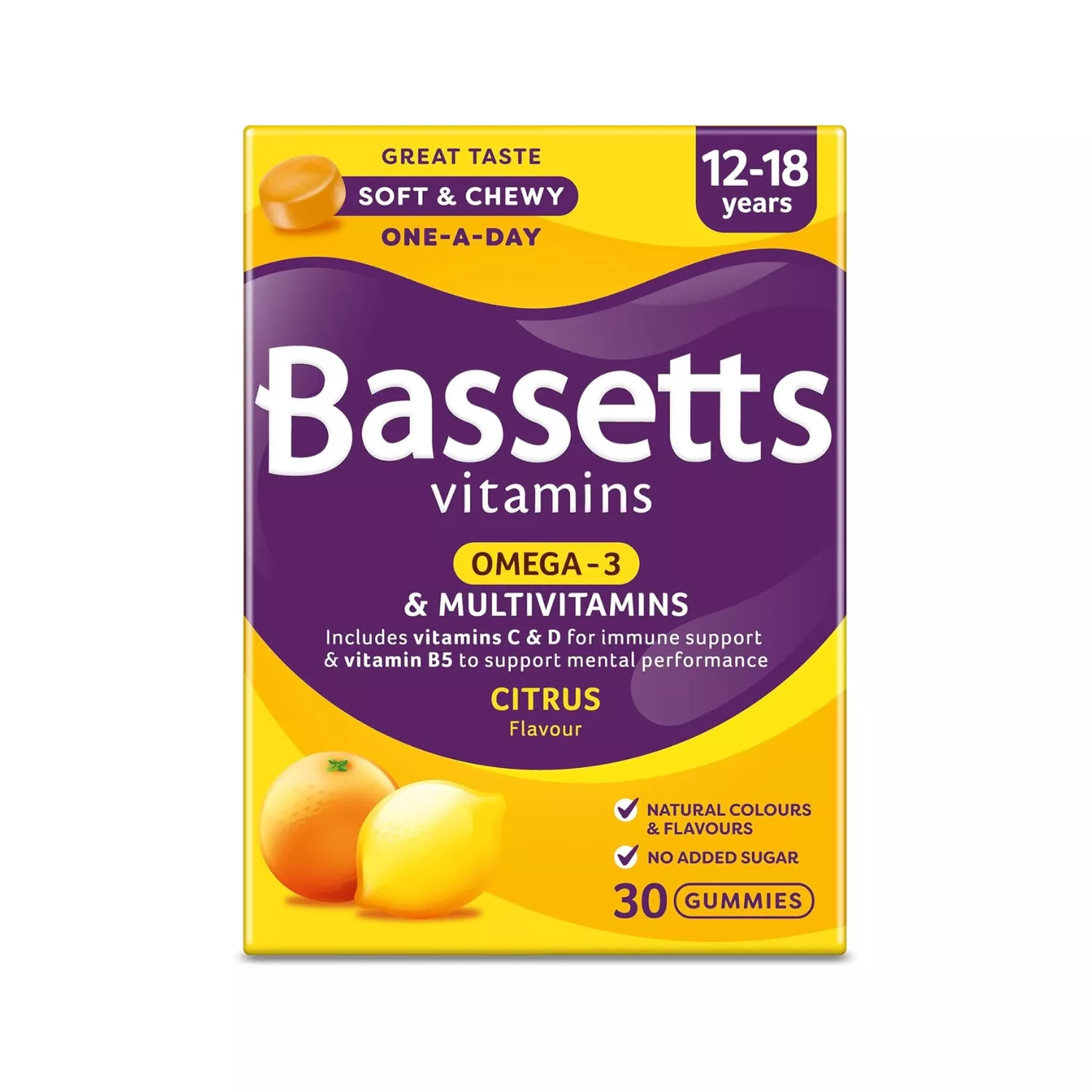 Bassetts Vitamins 12-18 Multivitamins Omega 3 Pastilles 30s