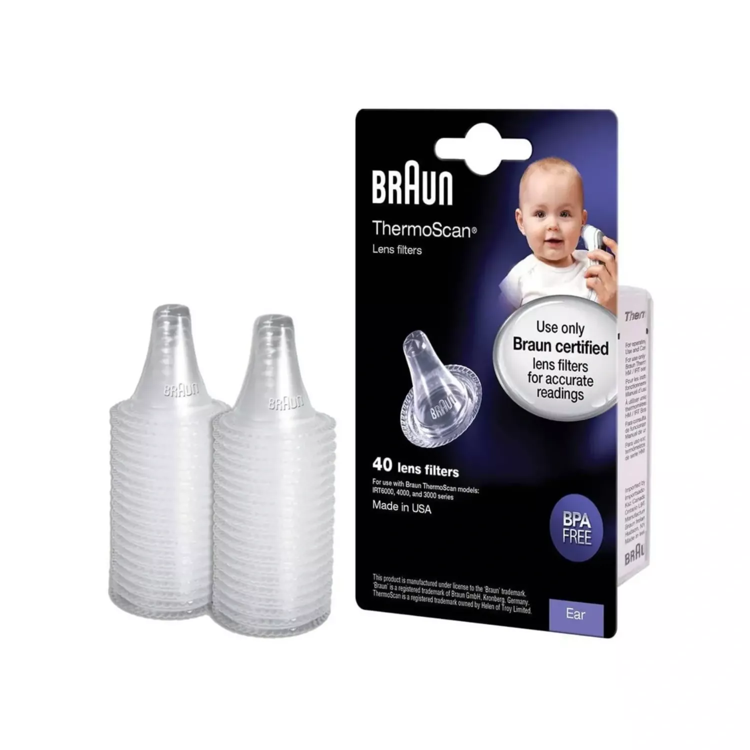 Braun Lens Filters LF40 for ThermoScan Ear Thermometers- Pack of 40