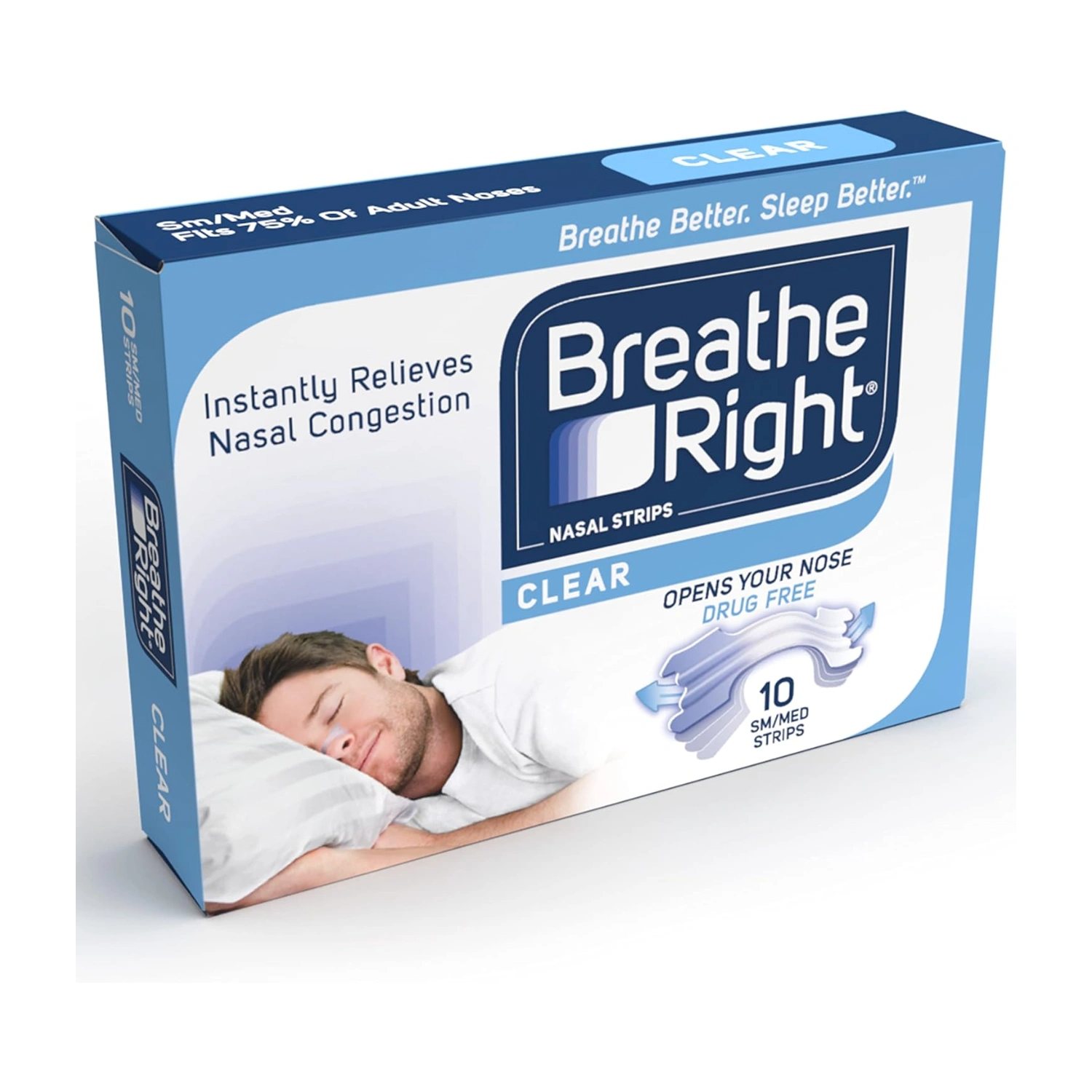 Breathe Right Nasal Strips Clear Small/Medium 10count