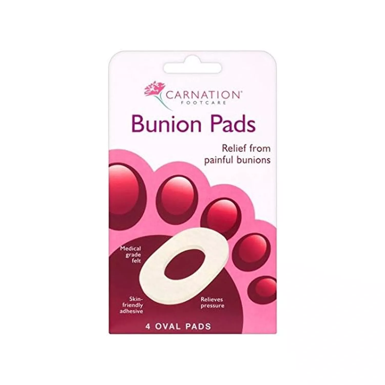 Carnation Bunion Pads Oval Pack of 4