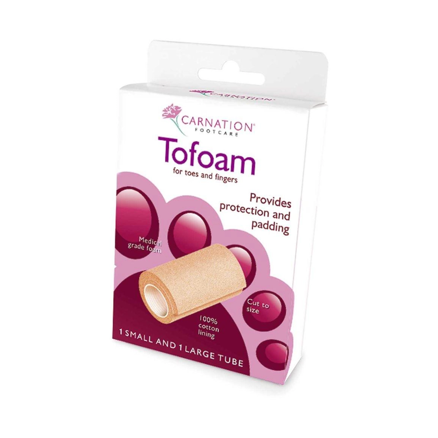 Carnation Footcare Tofoam Protection & Padding 1 Small And 1 Large Tube
