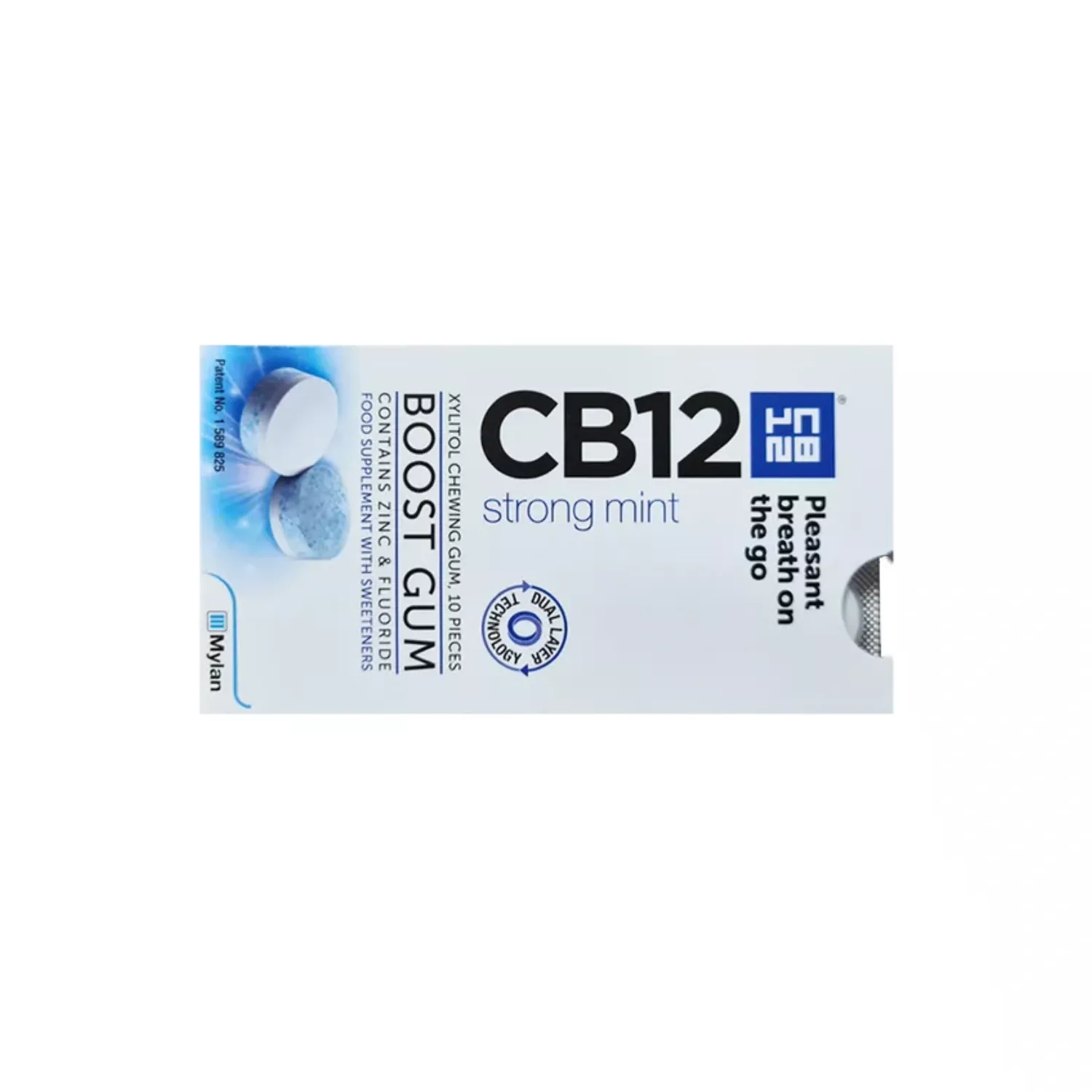 CB12 Boost Sugar Free Mint Gum 10 Pieces