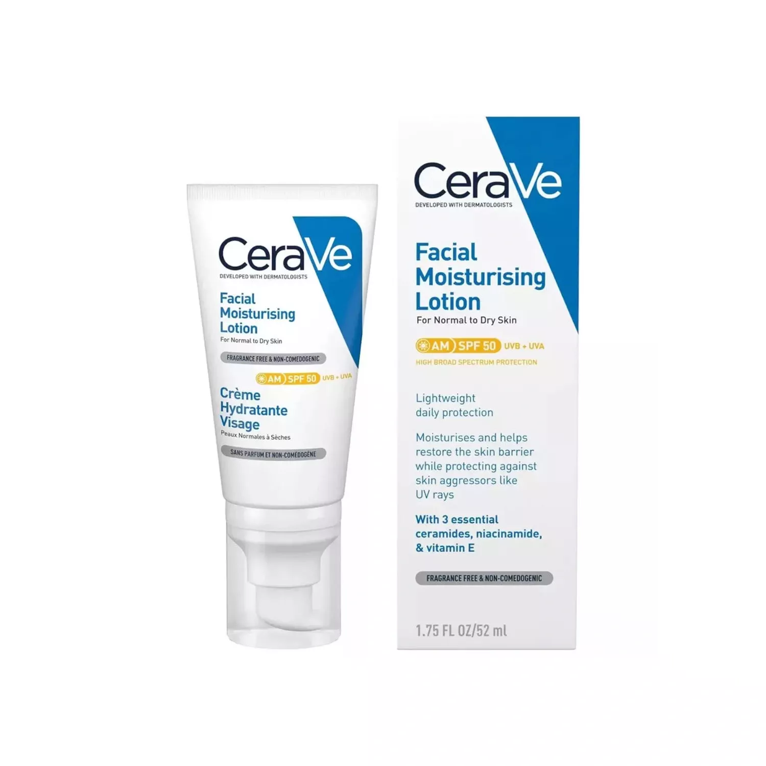 CeraVe AM Facial Moisturising Lotion SPF50 52ml