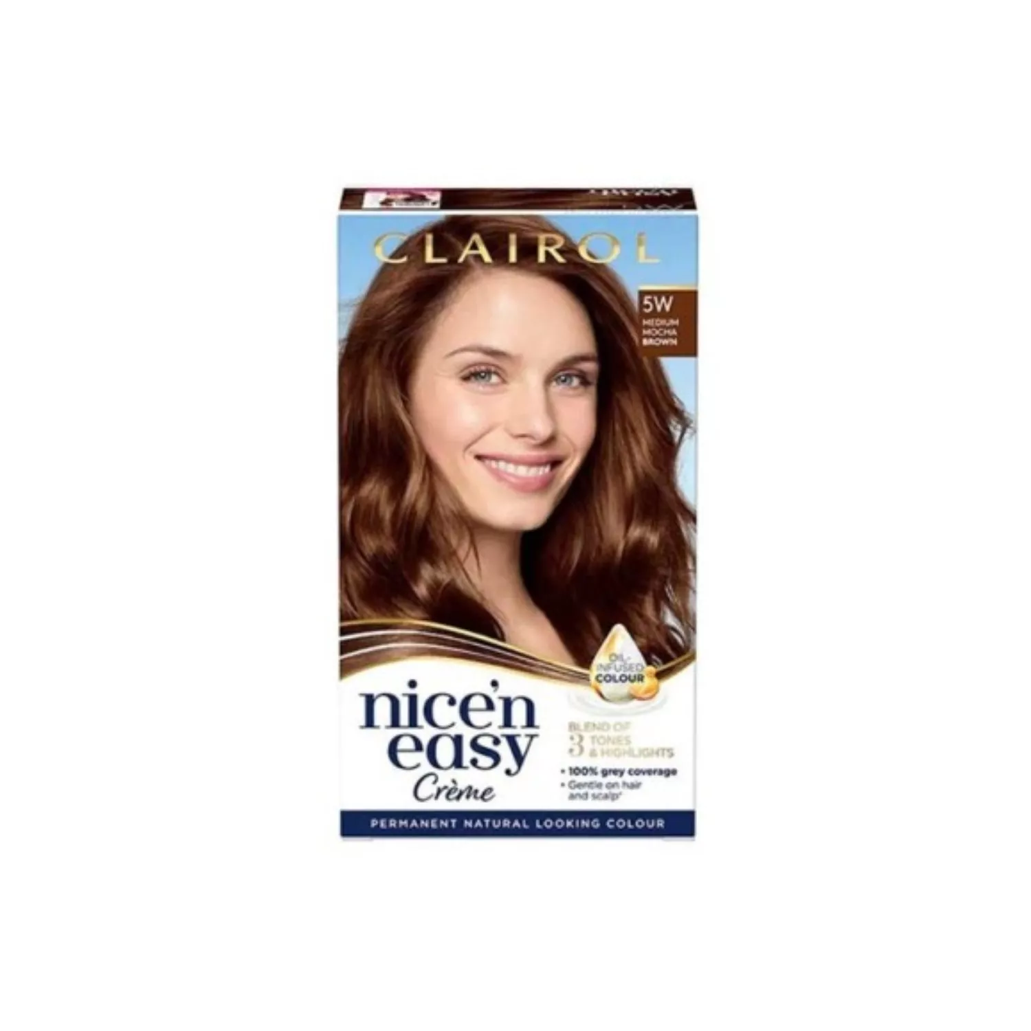 Clairol Nice'n Easy Creme Permanent Hair Dye 5W Medium Mocha Brown