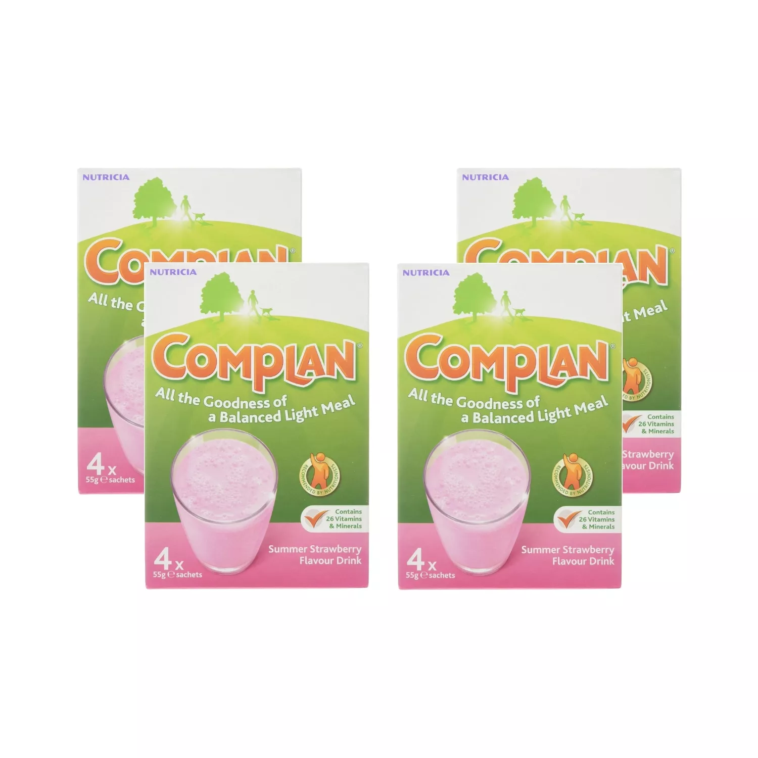 Complan Strawberry Flavour Nutritional Drink 4x55G  Pack 4