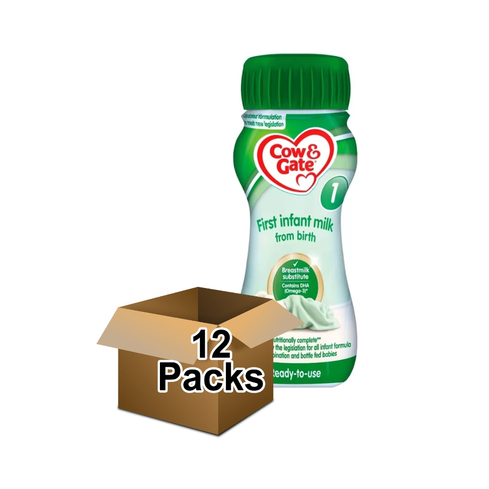 Cow and Gate 1 Ready to Use First Infant Milk 200ml, (Pack of 12)