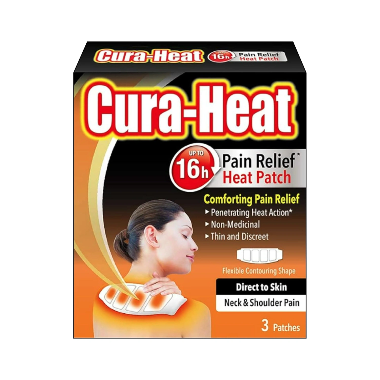 Cura-Heat Neck and Shoulder Pain Direct-to-Skin 3 patches