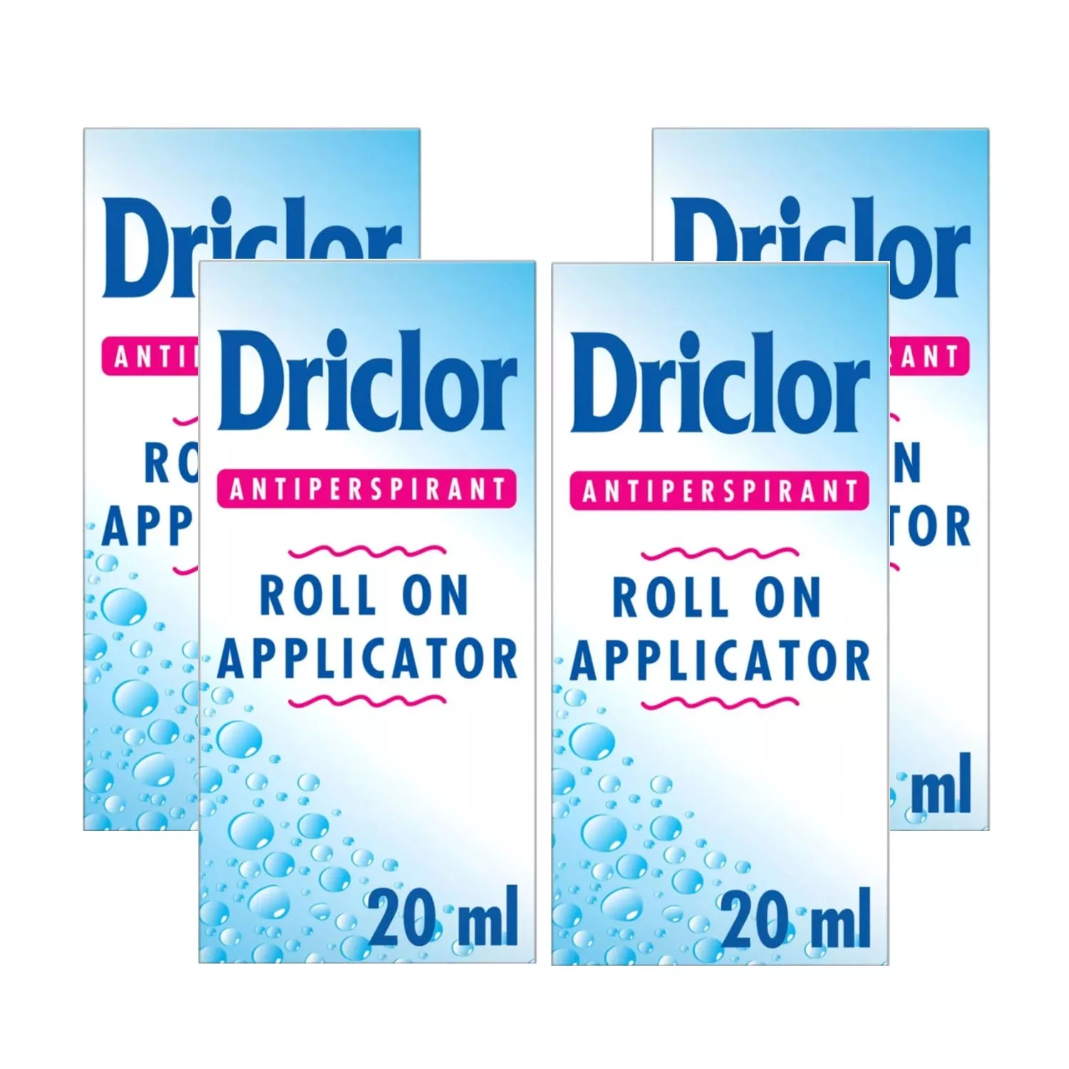 4x Driclor Antiperspirant Roll On Applicator 20ml