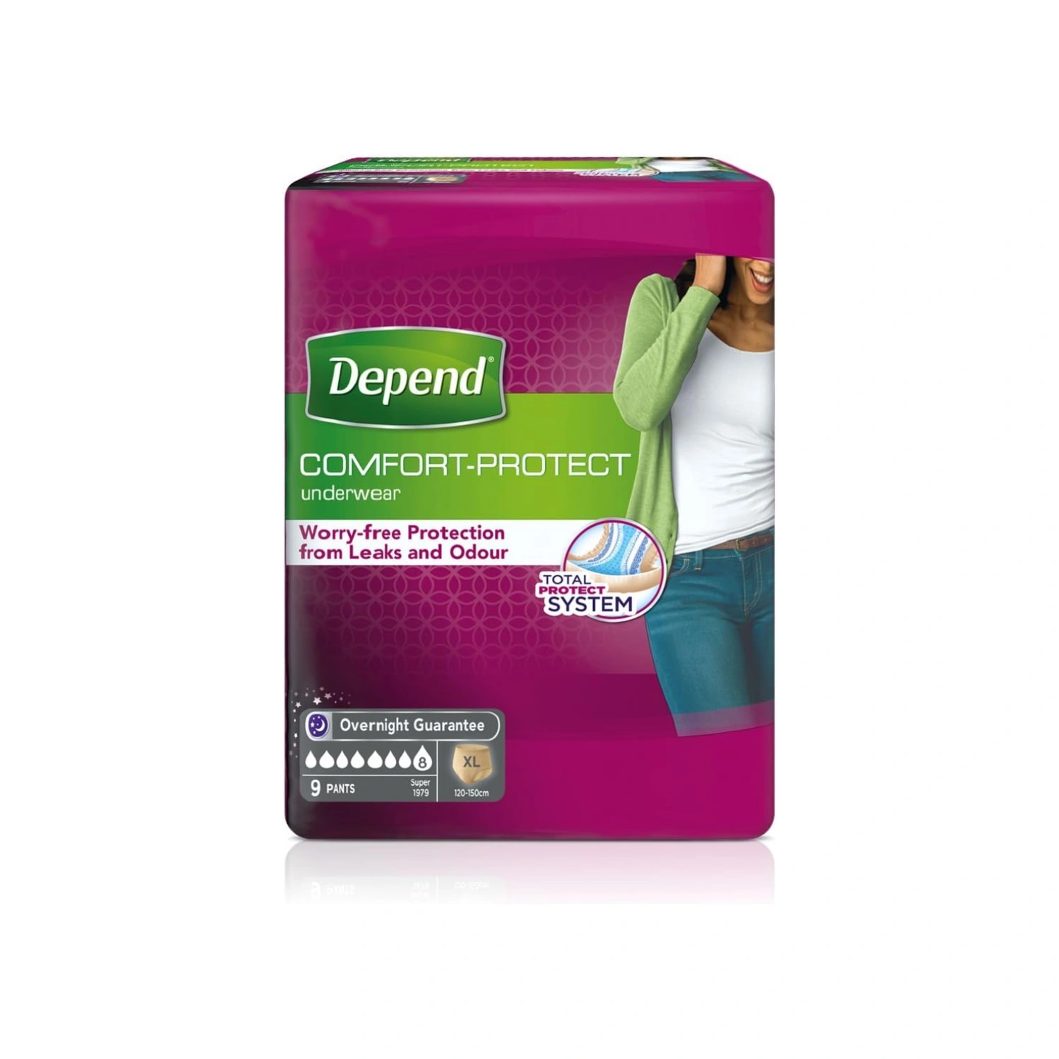 Depend Comfort Protect Underwear for Women XL 9 Pants