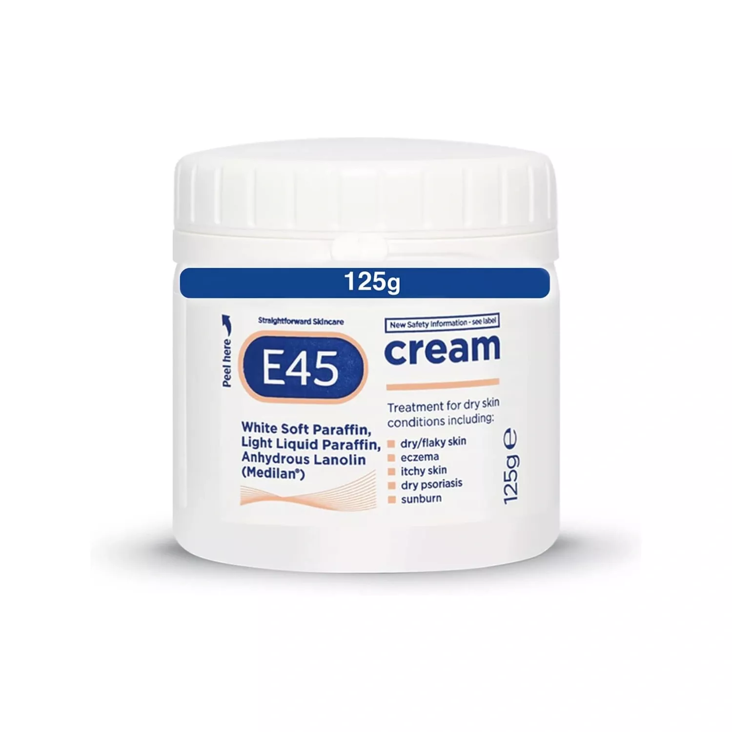E45 Dermatological Moisturising Cream for Dry Skin & Eczema 125g