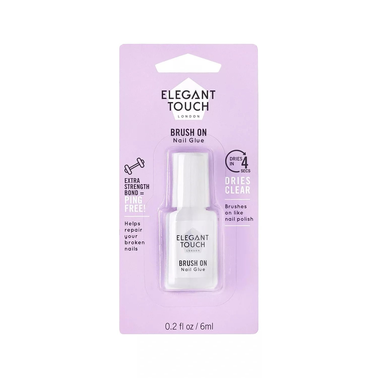 Elegant Touch Brush On Nail Glue Clear 6ml