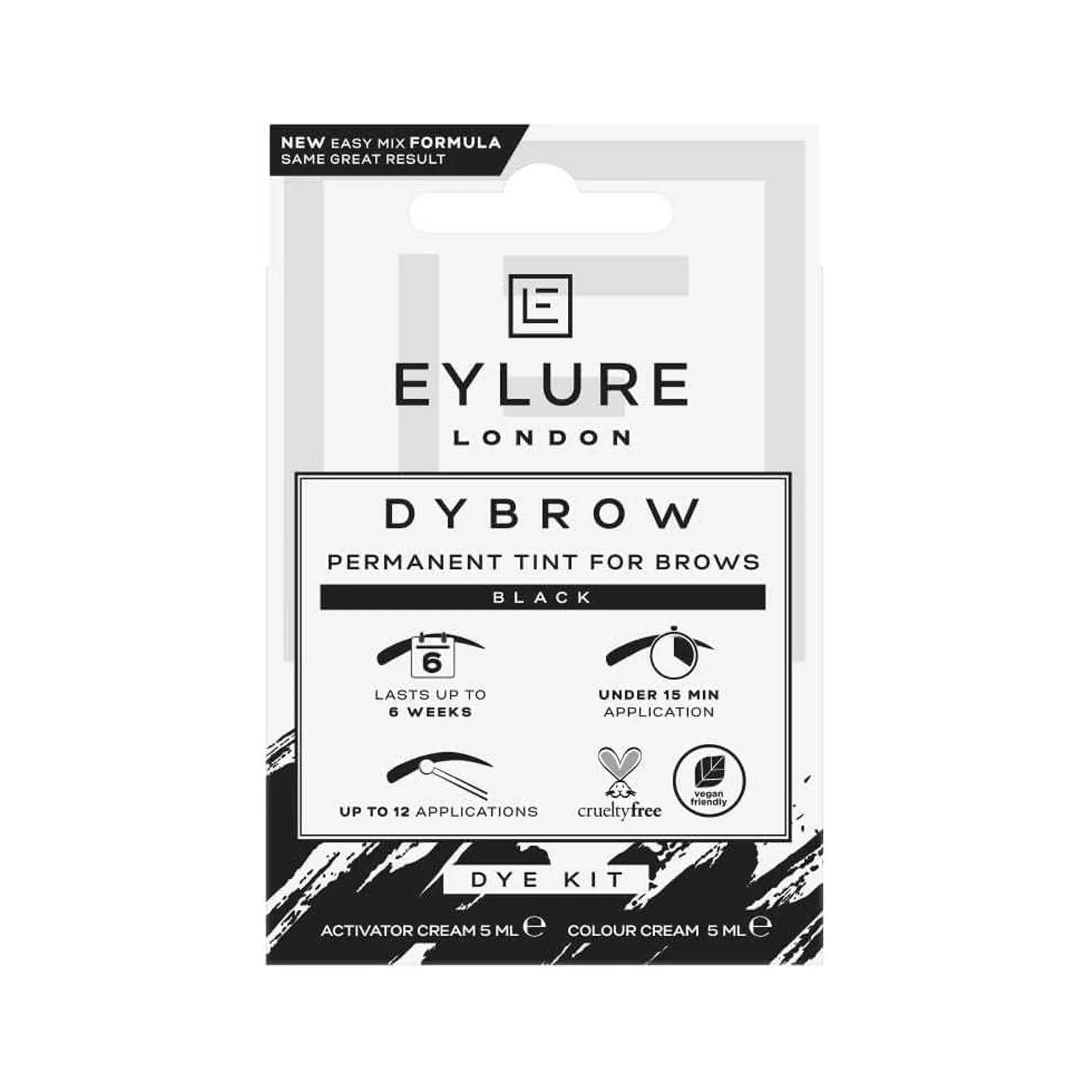 Eylure Dybrow Permanent Tint for Brows Dye Kit Black 5ml