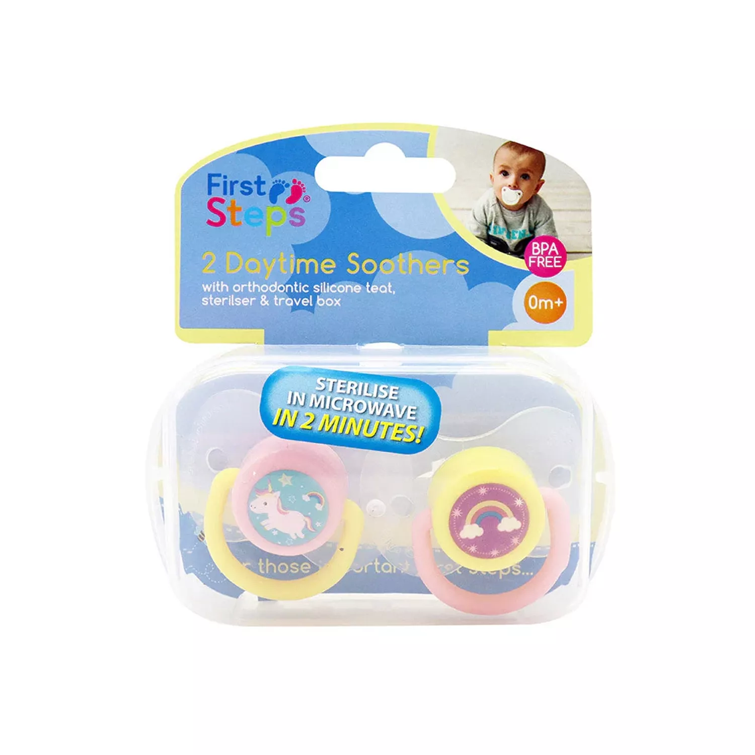 First Steps Daytime Soother Steriliser Box 2 Pack