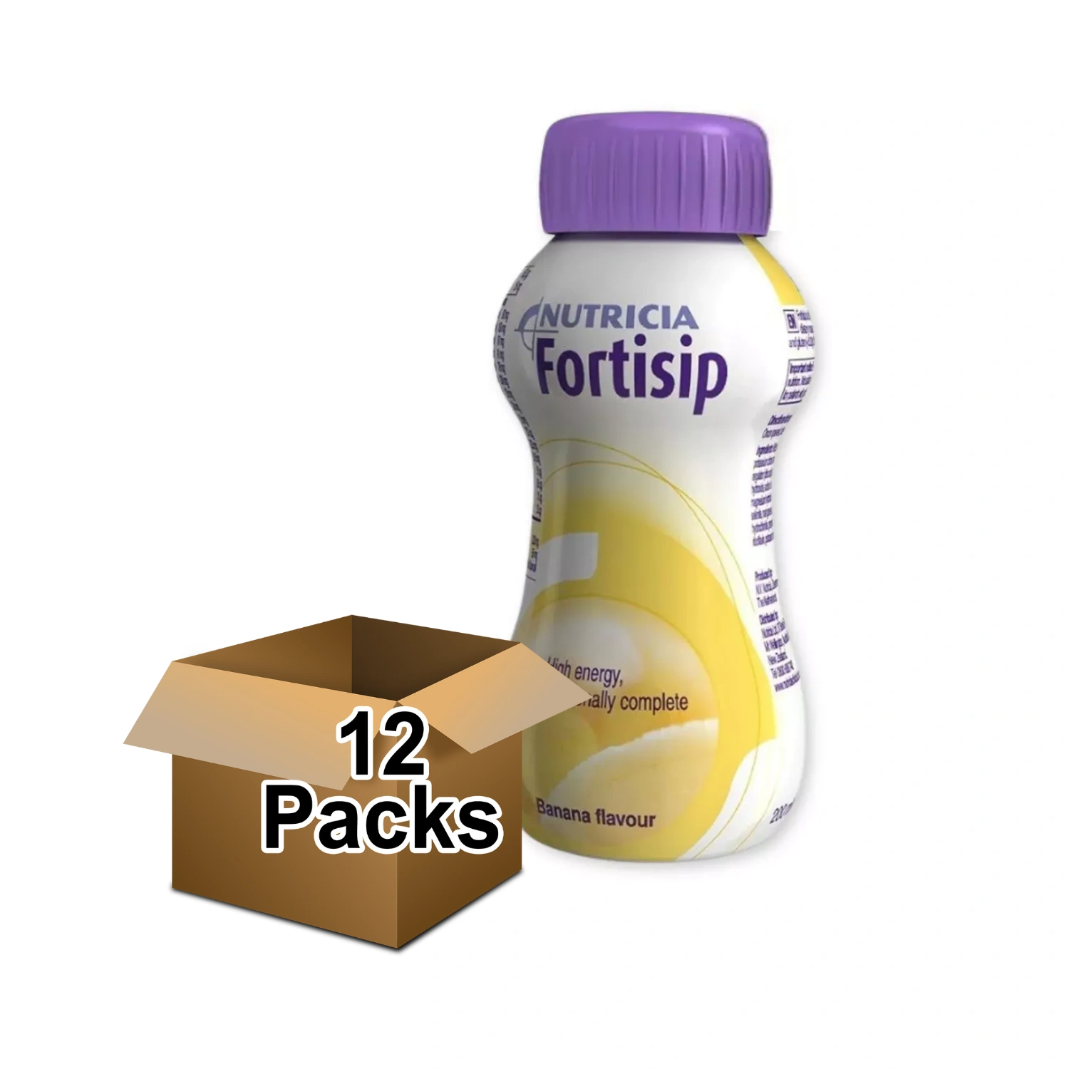 Fortisip High Energy Milkshake Supplement Banana Drink (200ml) Pack of 12