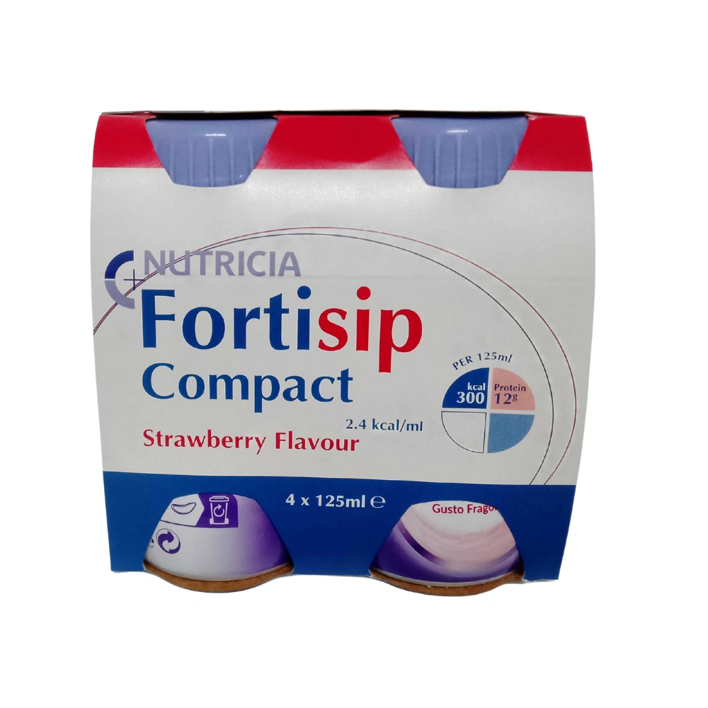 Fortisip Compact High Protein Strawberry Drink 4X125ml
