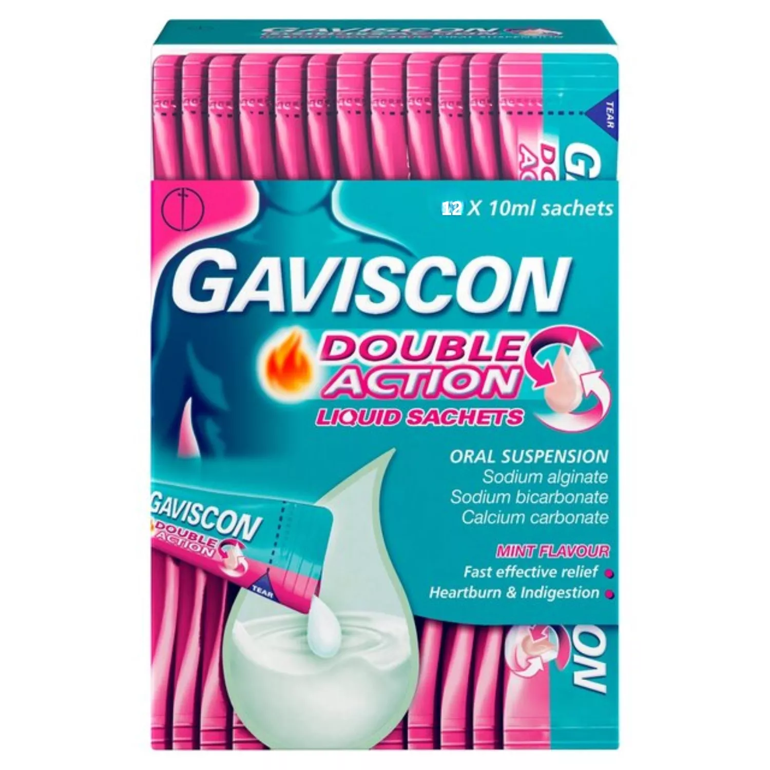 Gaviscon Double Action Liquid Peppermint - 12 Sachets