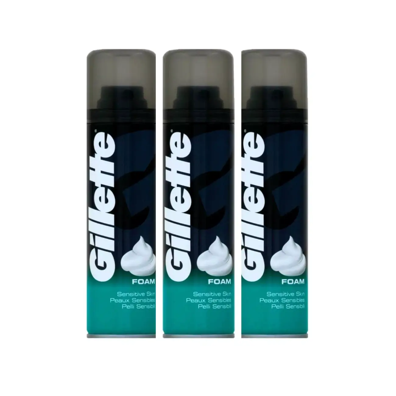 Gillette Classic Shaving Foam Sensitive Skin 200ml - Pack 3