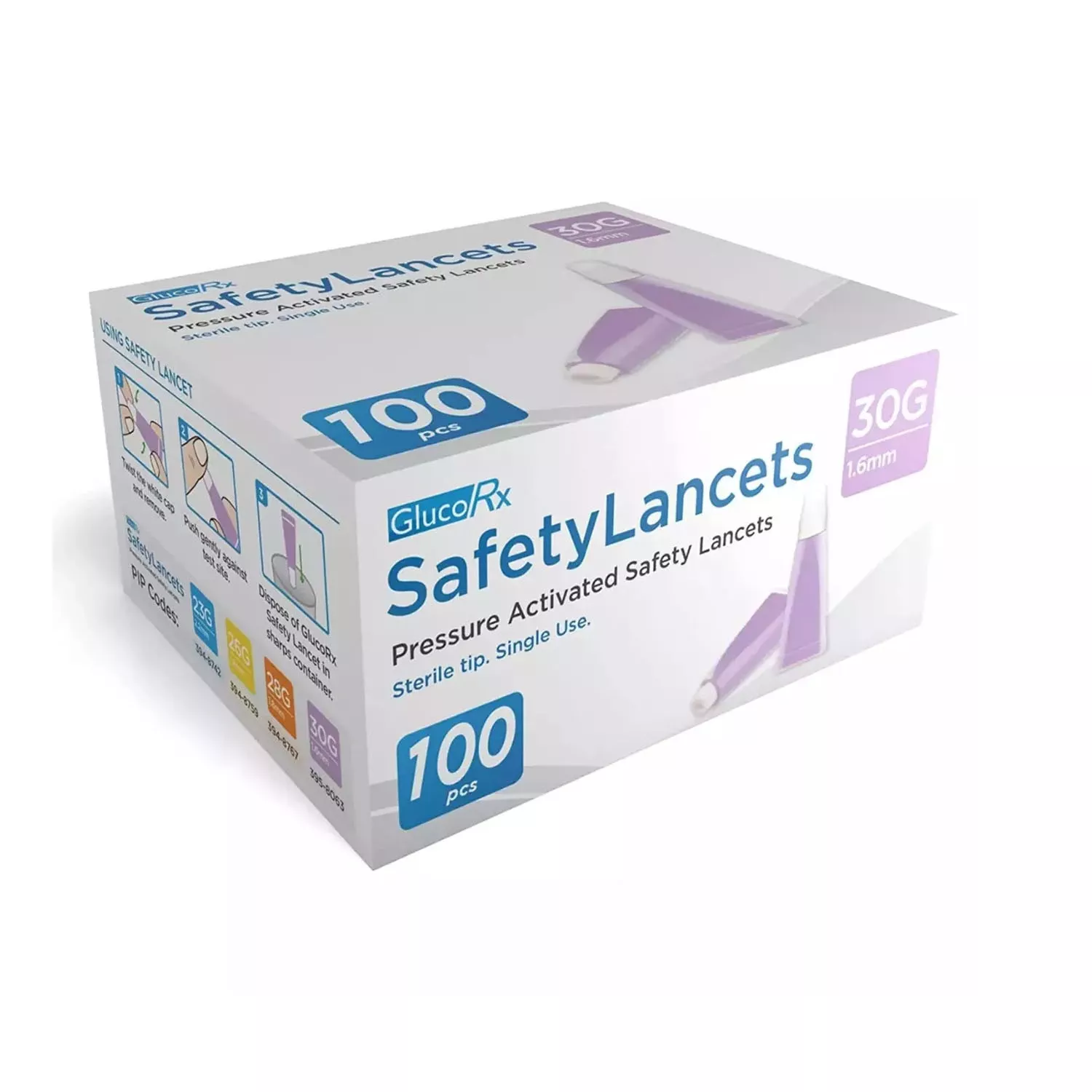 GlucoRx Safety Lancets X 100
