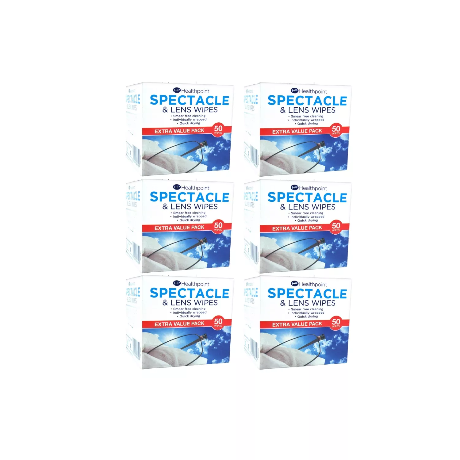 Healthpoint Spectacle and Lens Cleaning Wipes 6 x 50 Wipes