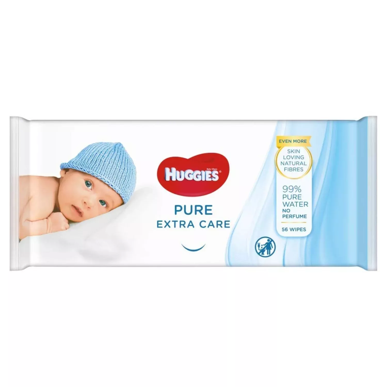 Huggies Pure Extra Care Baby Wipes, 56 Wipes