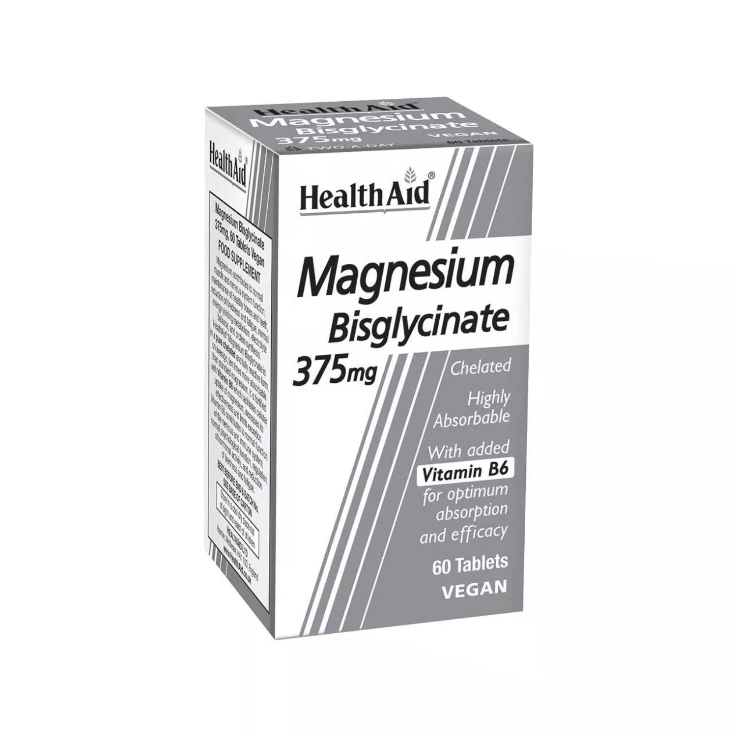 HealthAid Magnesium Bisglycinate Vegan Tablets 60 Count