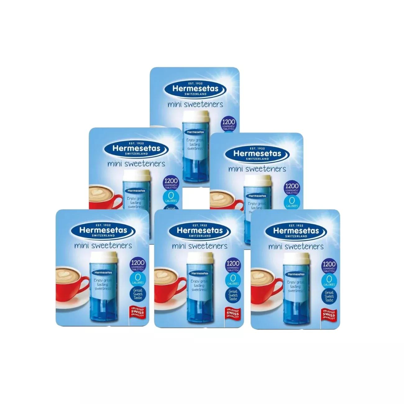 6x Hermesetas Mini Sweeteners Original 1200 Tablets