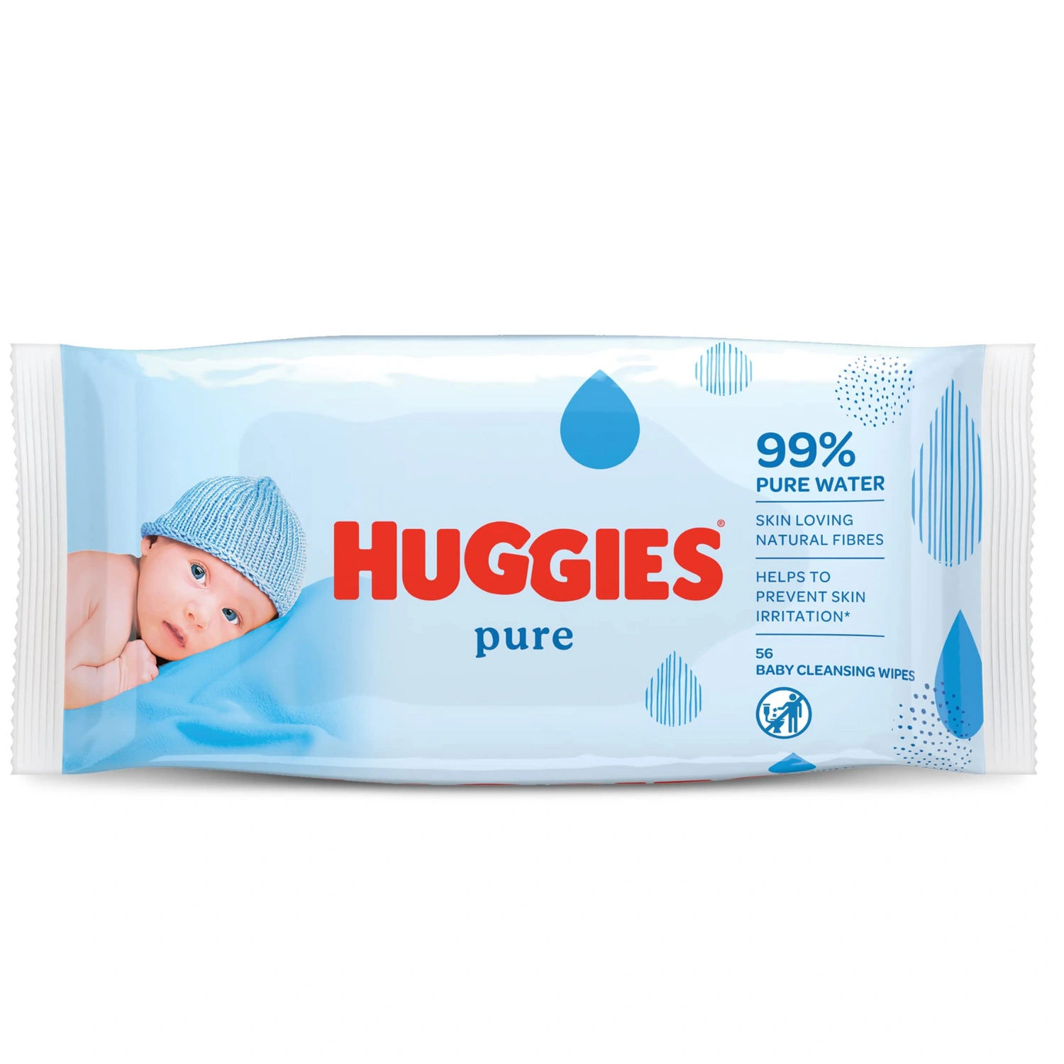 Huggies Baby Wipes Pure Pack of 56