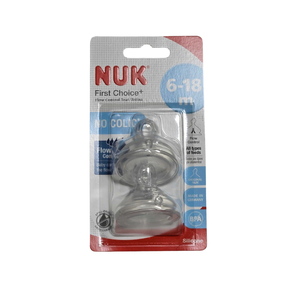 NUK First Choice+ Teats for Baby Bottles 6-18 Months 2 Count
