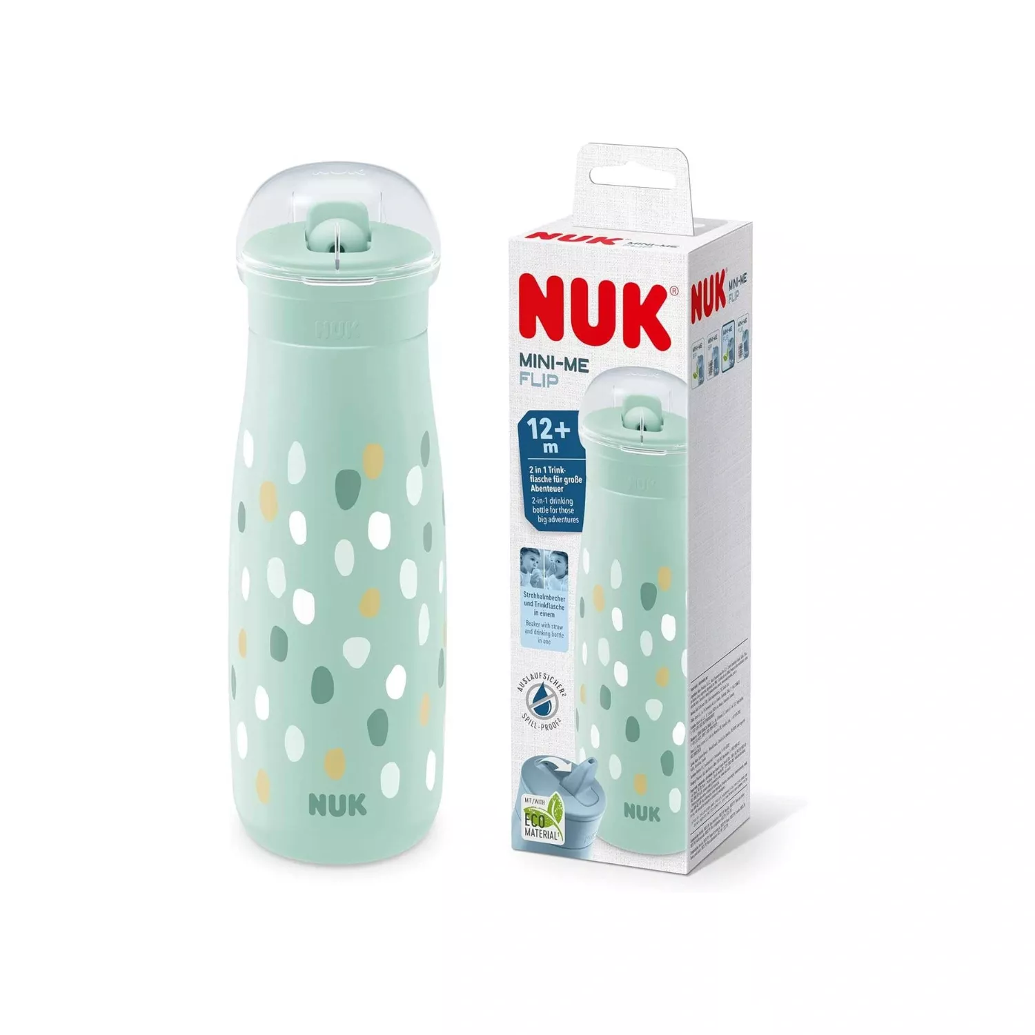 NUK Mini-Me Flip With 2 in 1 Top 12m+ Green 450ml