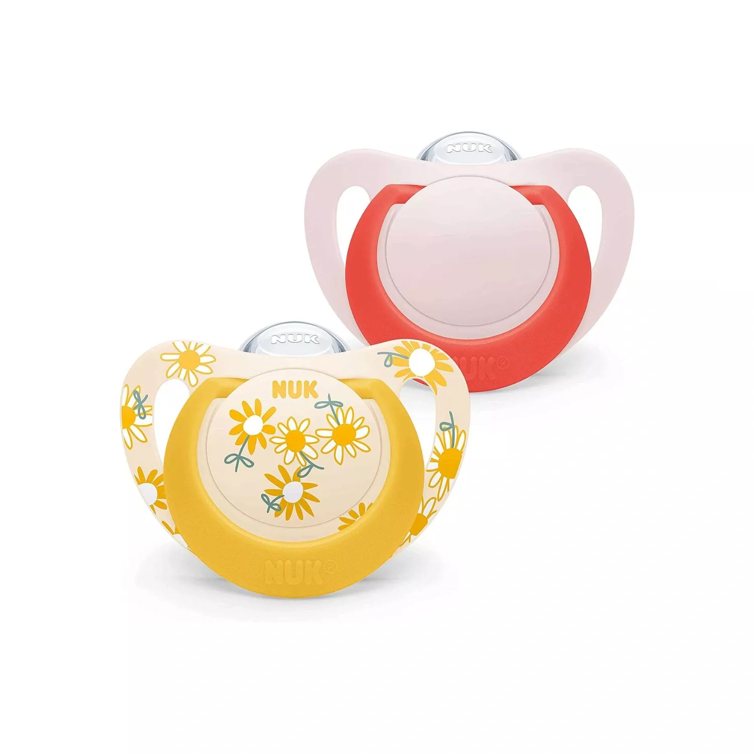 NUK Star Soother, 6-18 months, Pack of 2, Pink/Multi