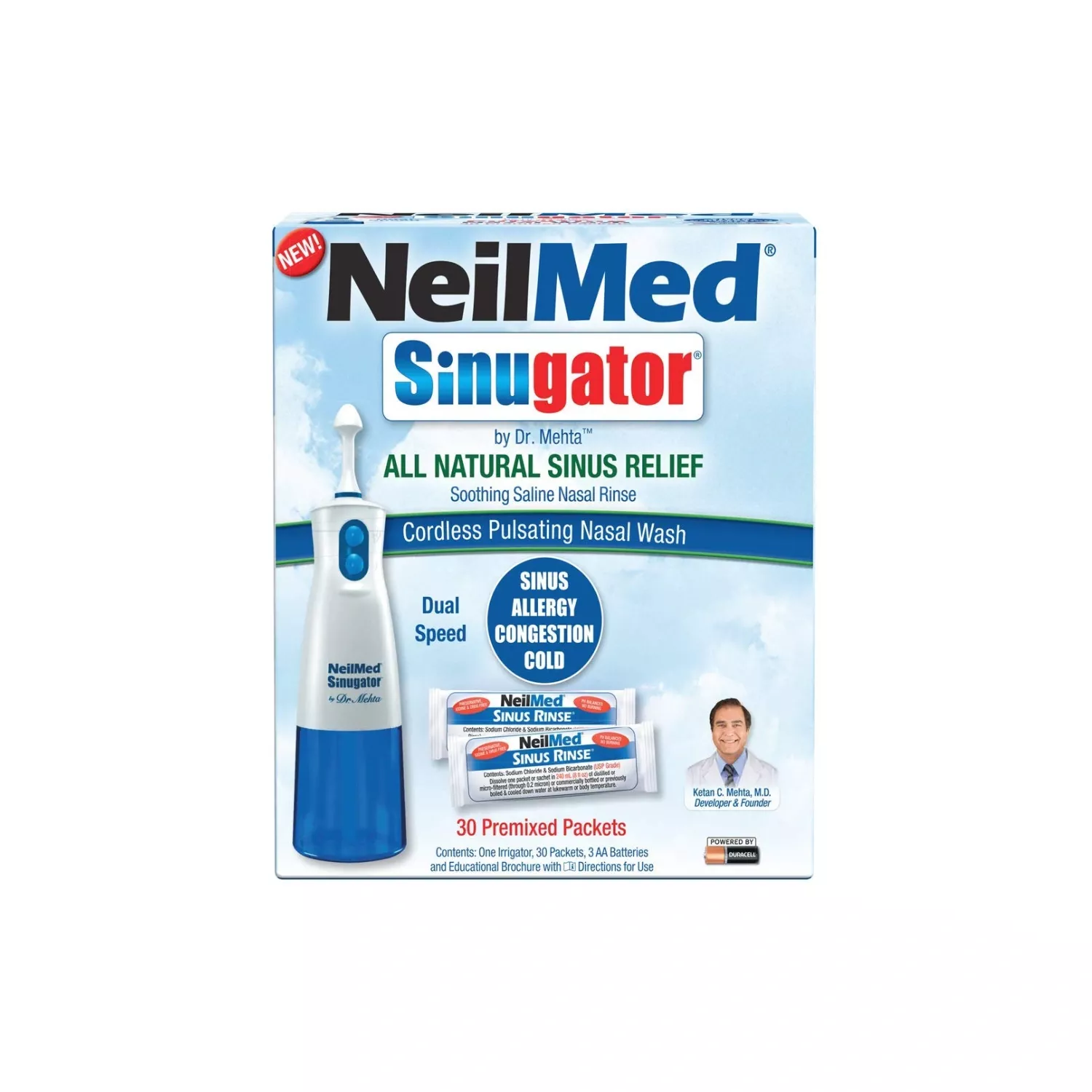 NeilMed Sinugator Cordless Pulsating Nasal Wash