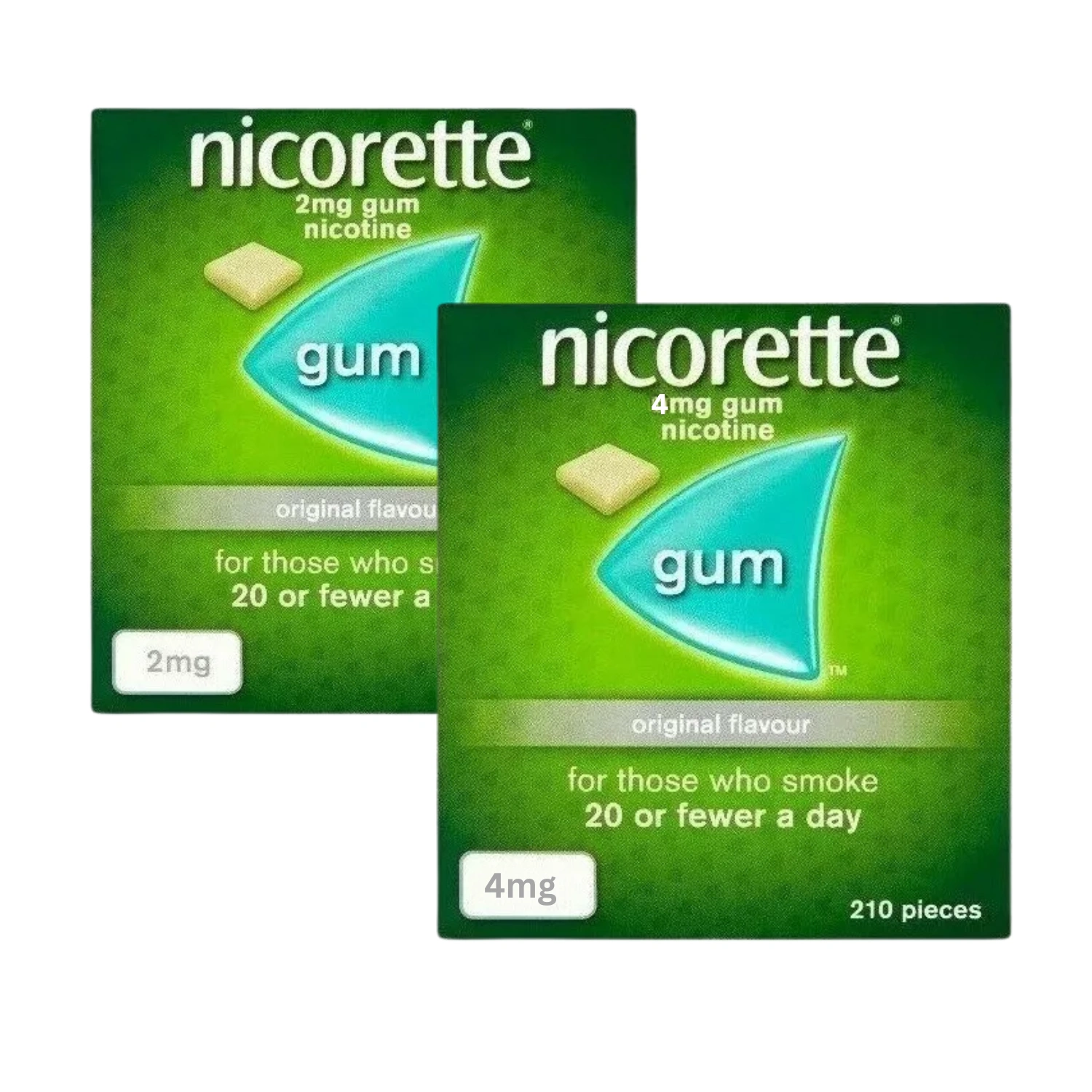 Nicorette 2mg & 4mg Gum Original Flavour 210 Pieces
