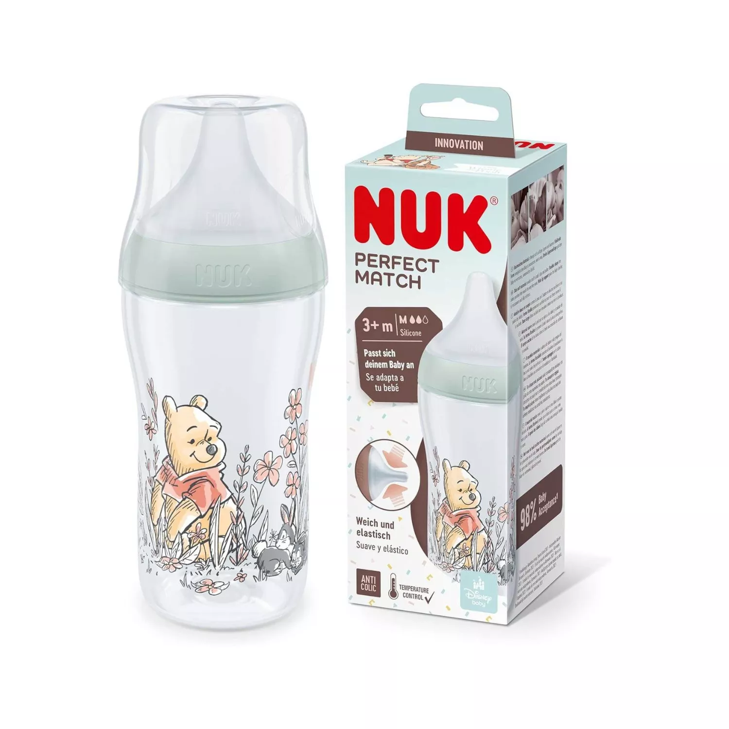 Nuk Perfect Match Winnie Temperature Control Bottle, 260ml