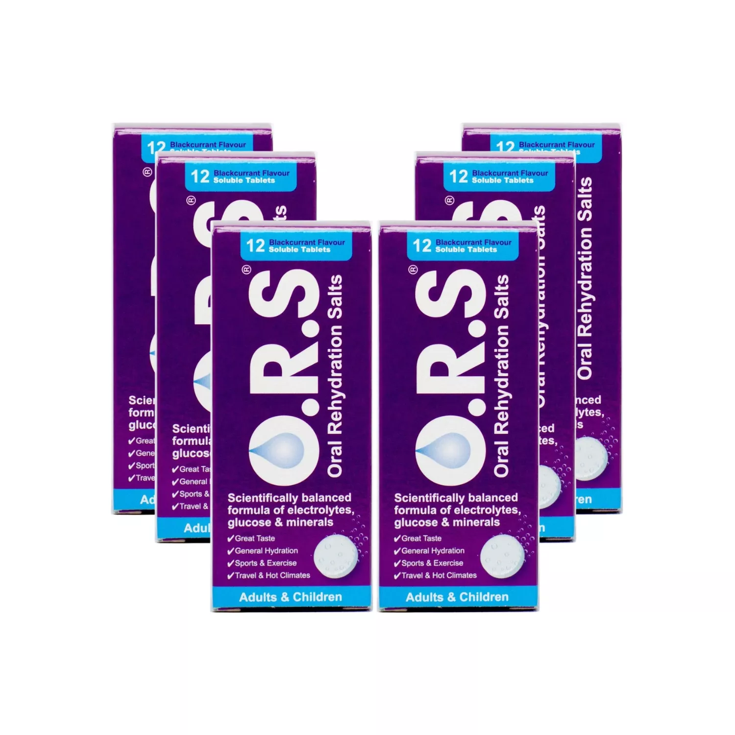 O.R.S. Hydration Blackcurrant 12 Tablets - Pack 6