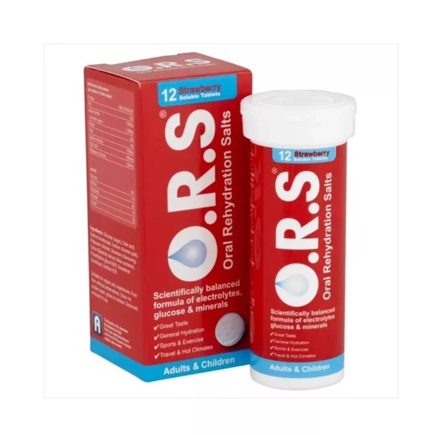 O.R.S Hydration Tablets Strawberry Flavour - 12 Tablets