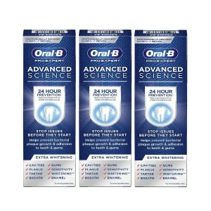 Oral B Pro Expert Advanced Science Extra White Toothpaste 75ml - Pack 3
