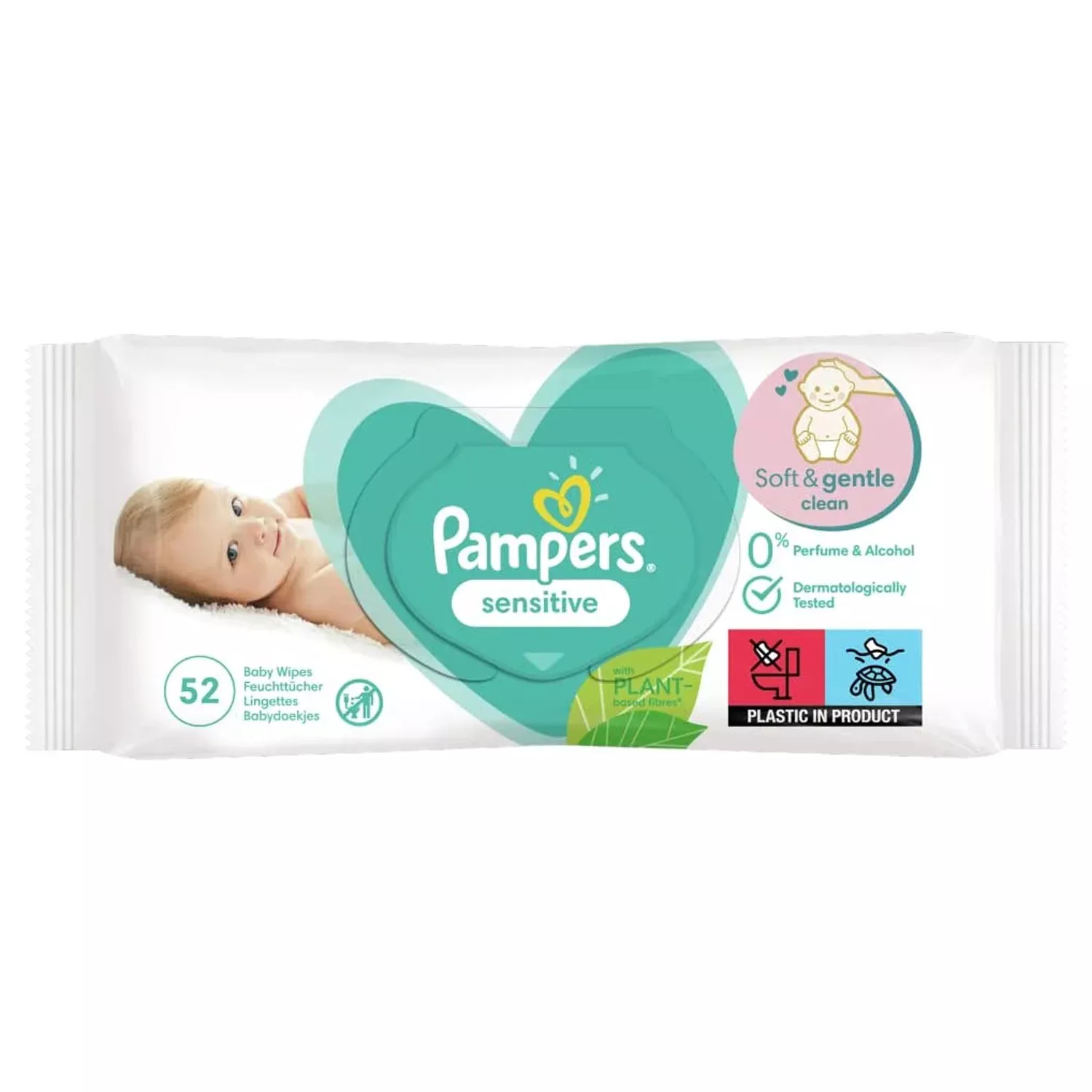 Pampers Sensitive Baby Wipes 52 Pieces