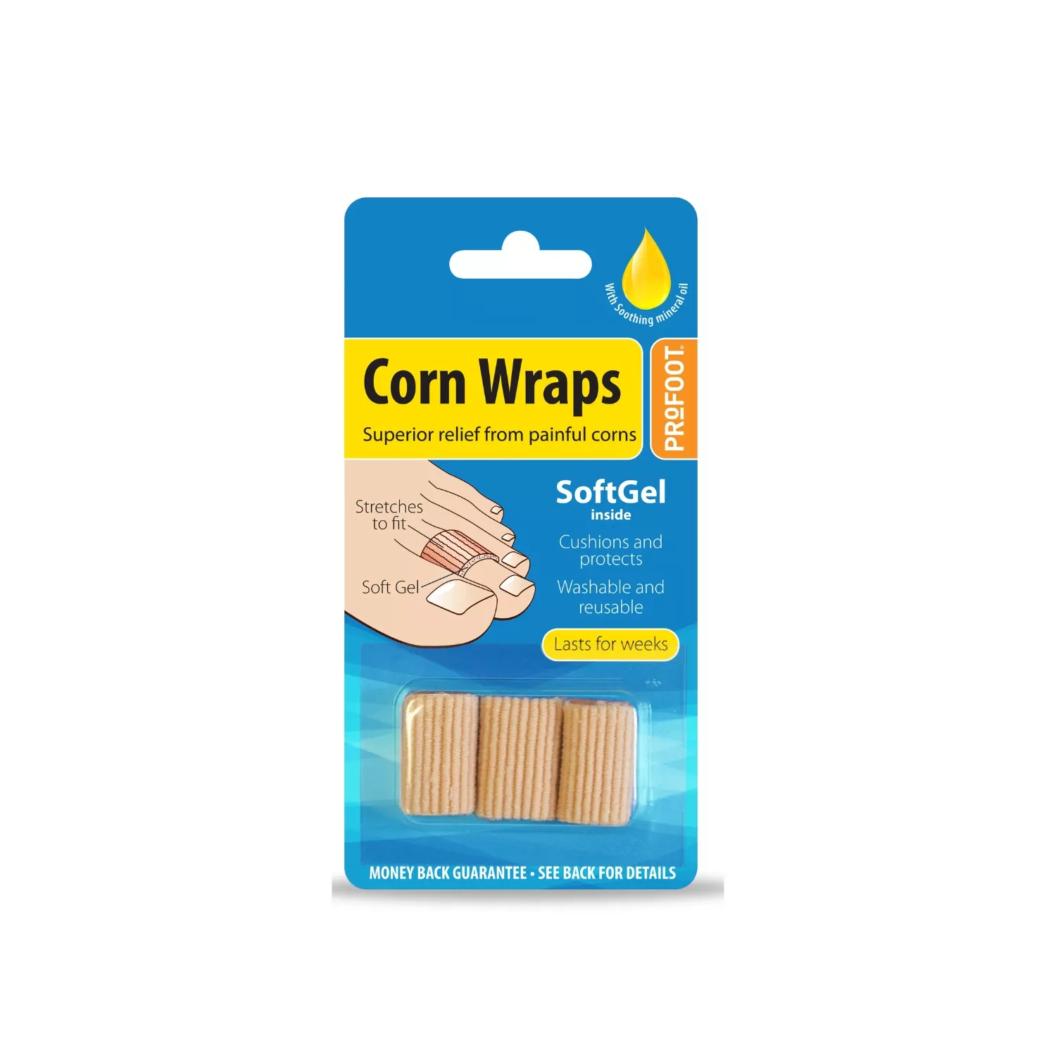 Profoot Softgel Corn Wraps 3 pack