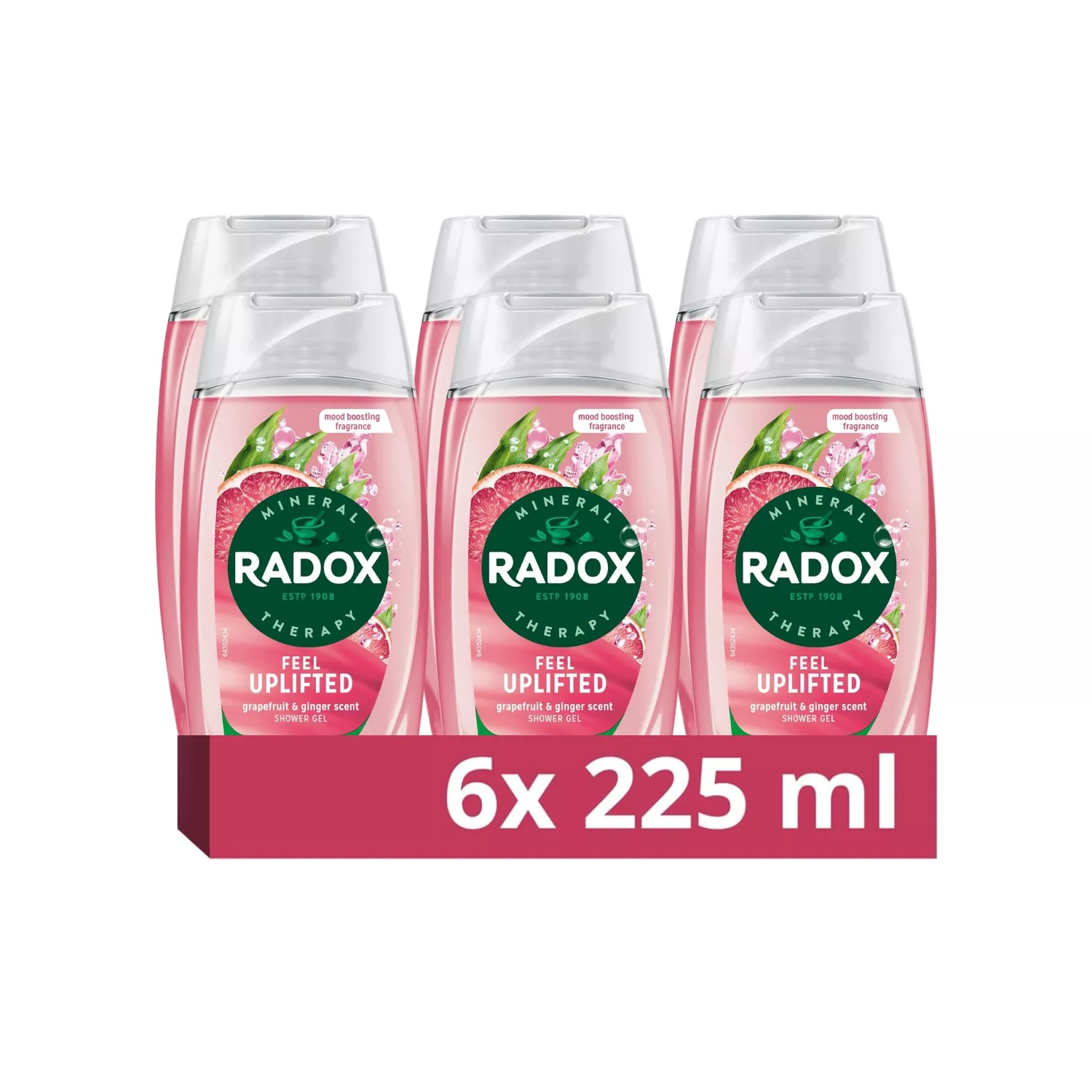 6x Radox Feel Uplifted Shower Gel 225ml