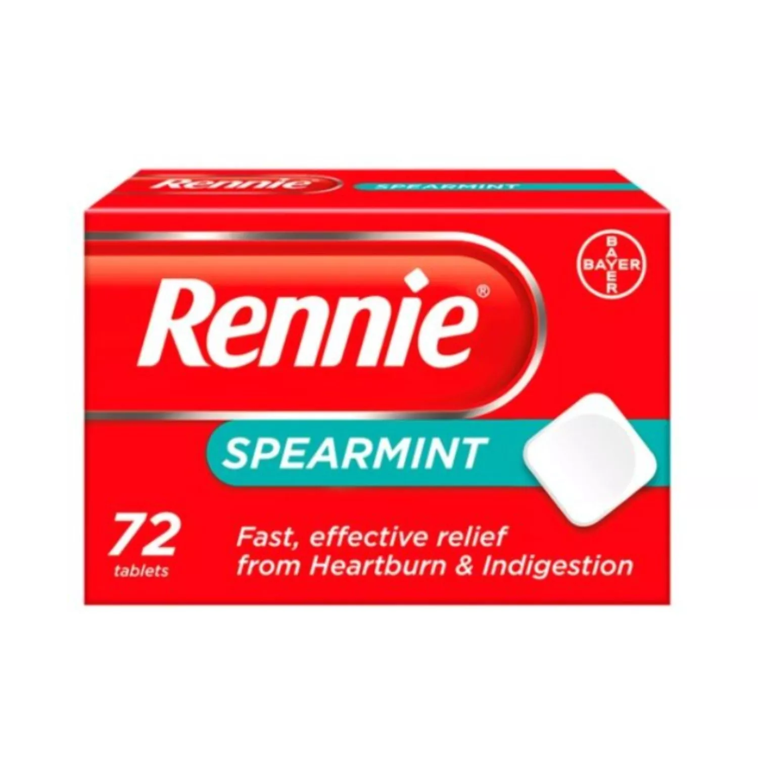 Rennie Antacids Spearmint Flavor 72 Count