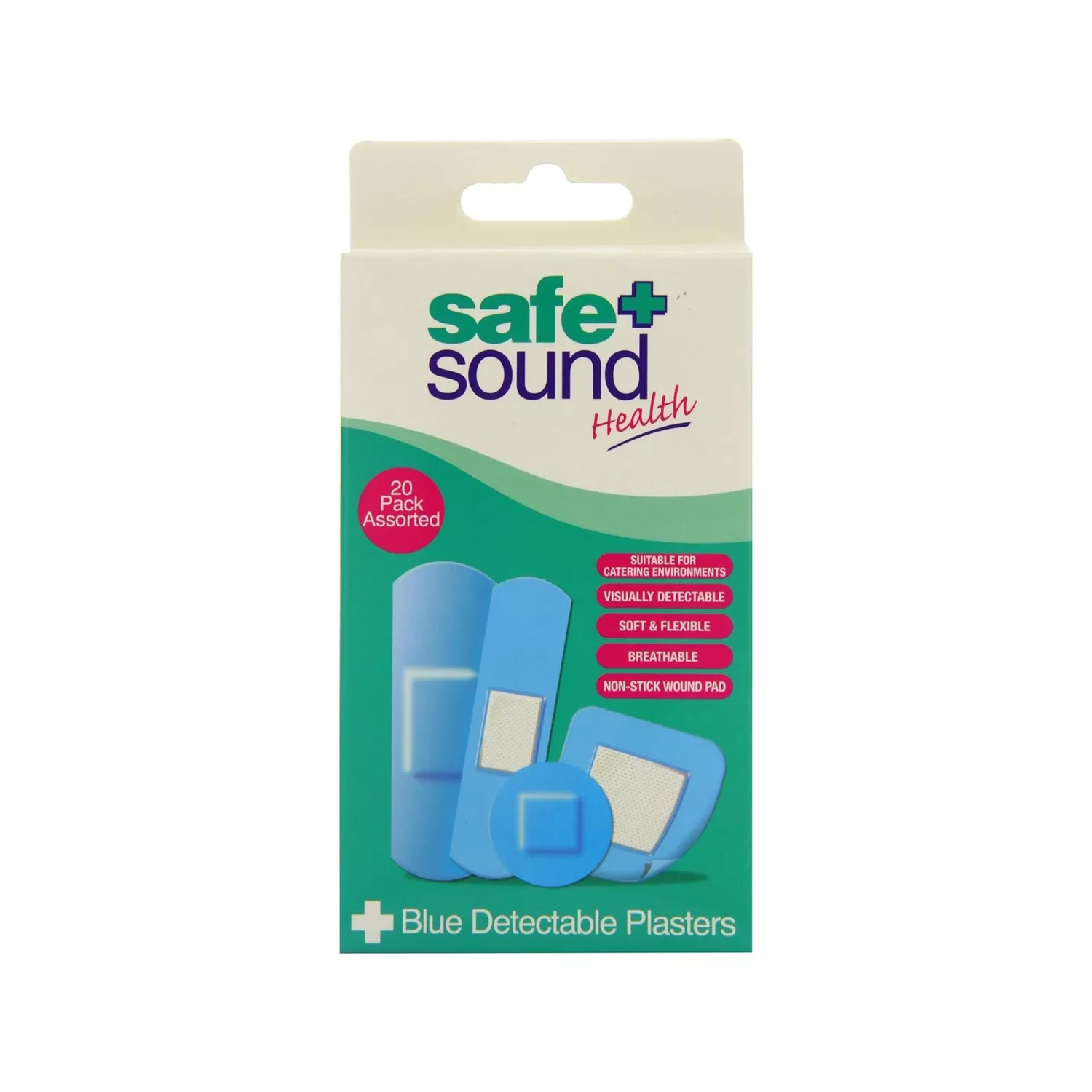 Safe & Sound 20 Blue Detectable Plasters