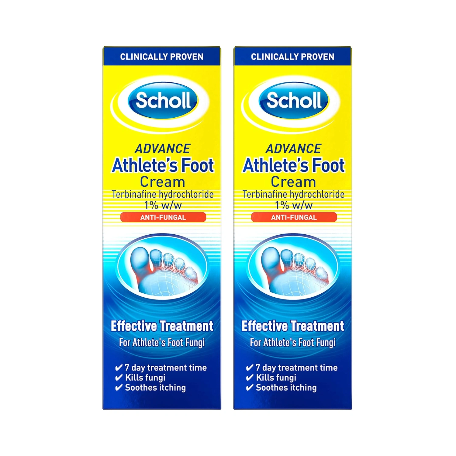 Scholl Advance Athlete's Anti-Fungal Foot Cream 15g x 2 Pack