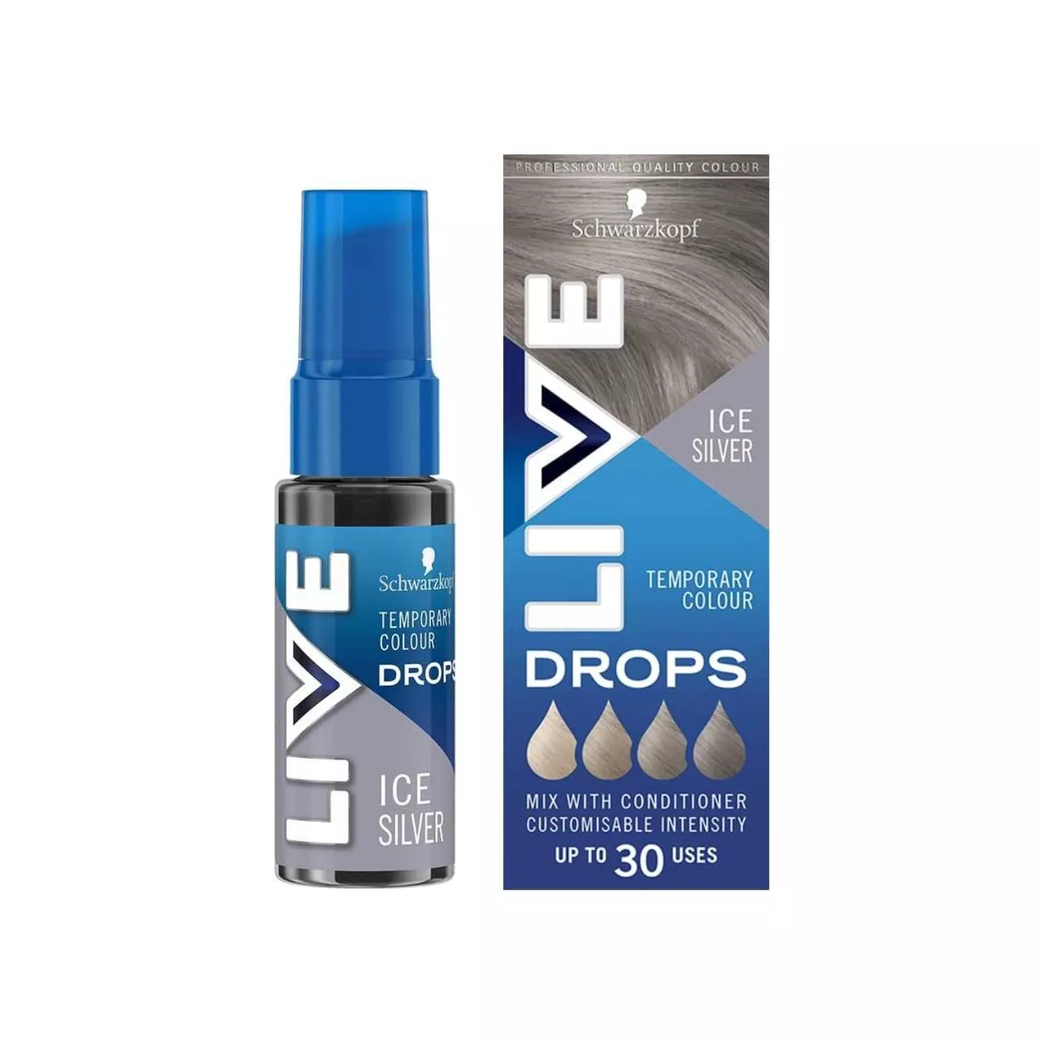 Schwarzkopf Live Ice Silver Temporary Colour Drops 30ml
