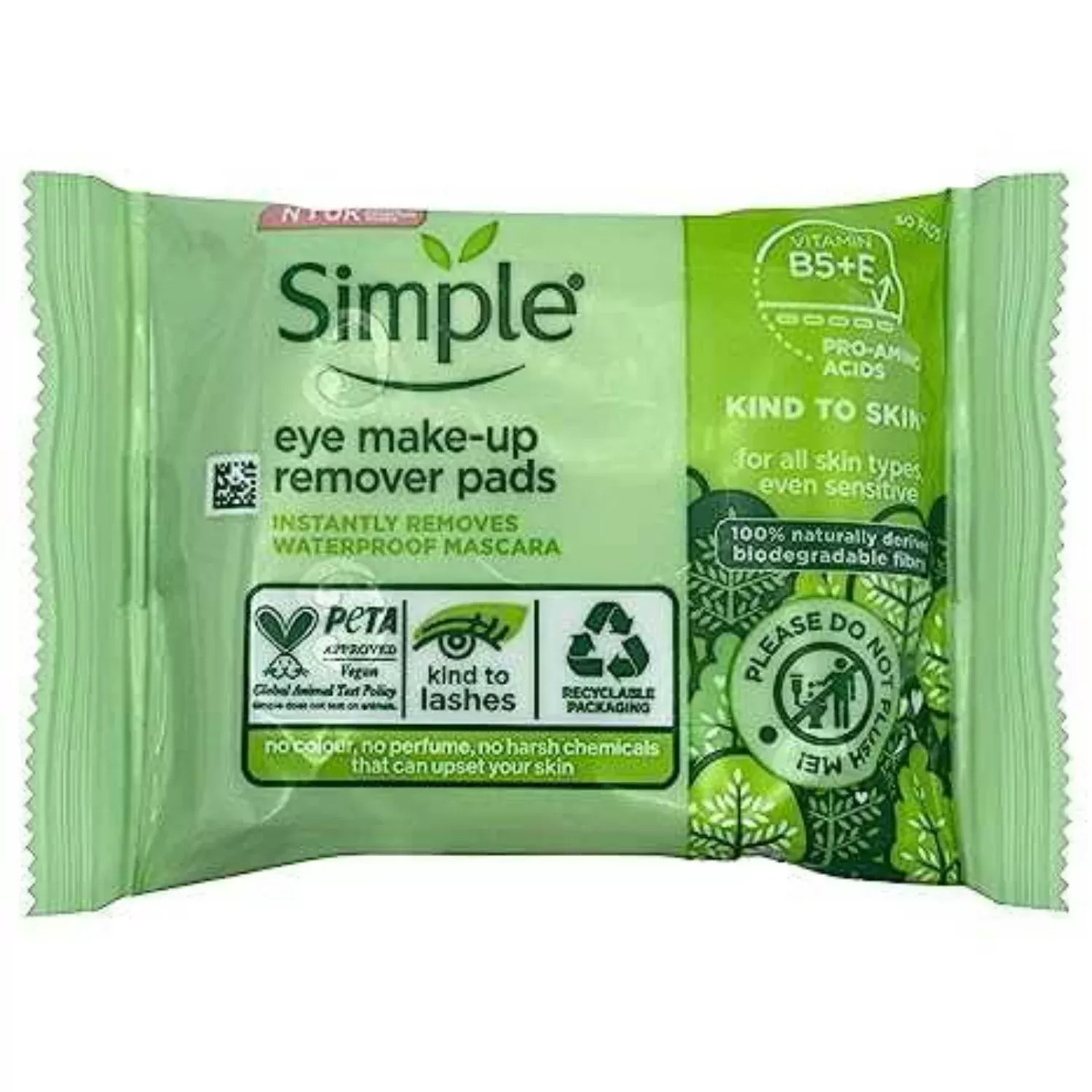 Simple Kind To Eyes Eye Make Up Remover Pads 30 Pieces