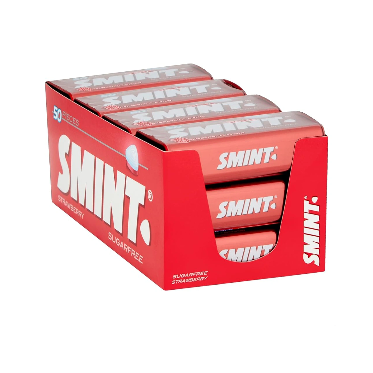 Smint XXL Strawberry Sugar free 50 Mints - Pack of 12