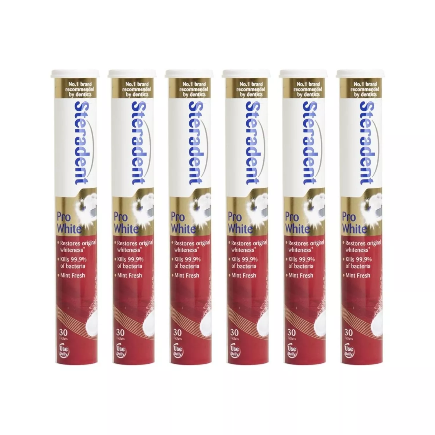 Steradent Pro White 30 Tablets - Pack of 6
