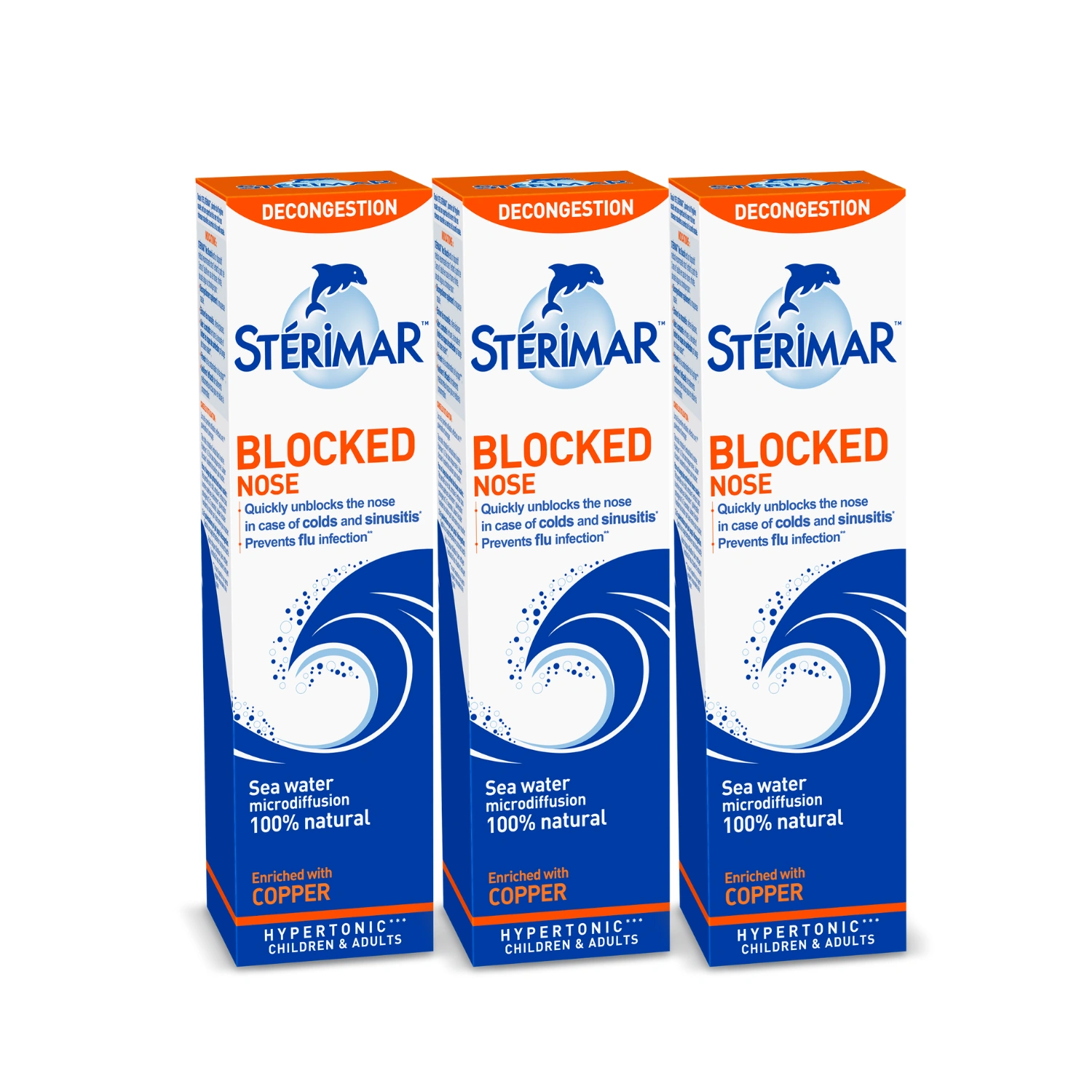 3x Sterimar Congestion Relief Nasal Spray 100ml
