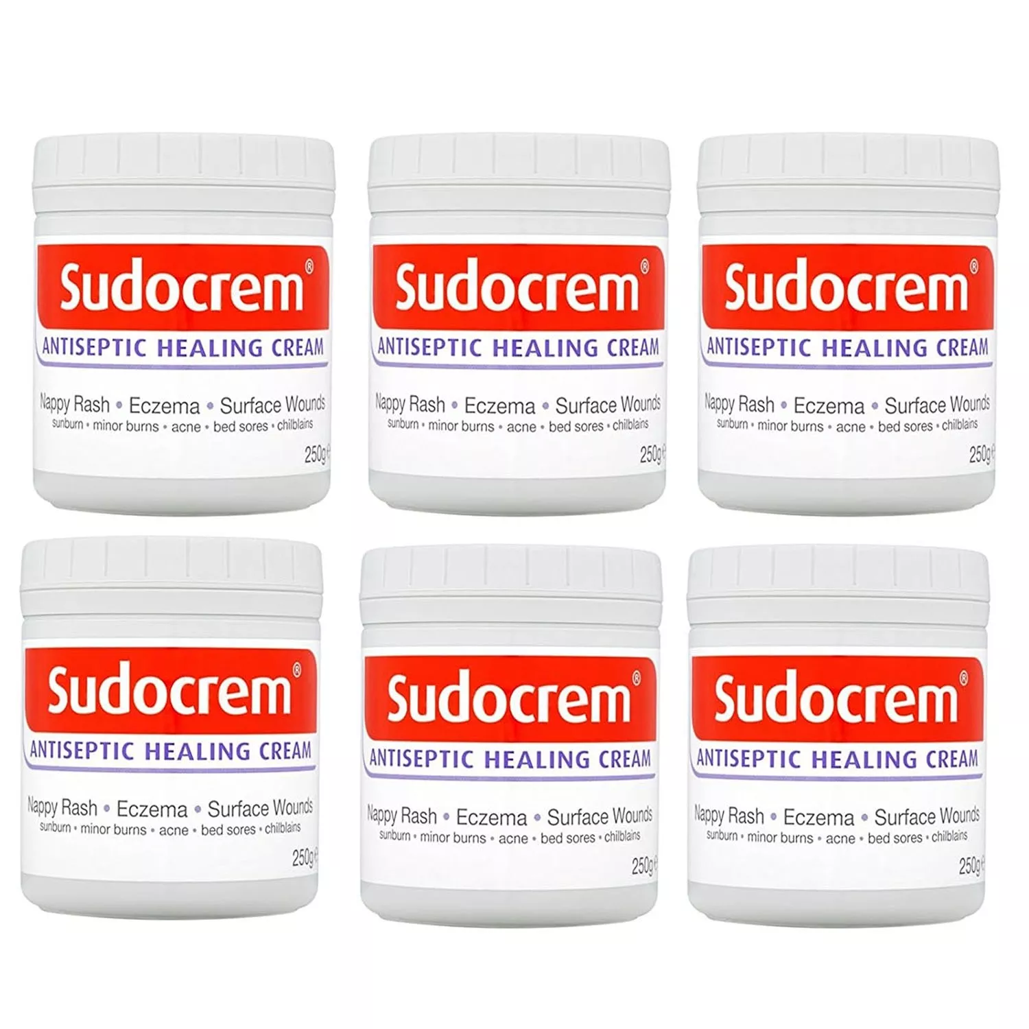 Sudocrem Antiseptic Healing Cream 250g - Pack of 6