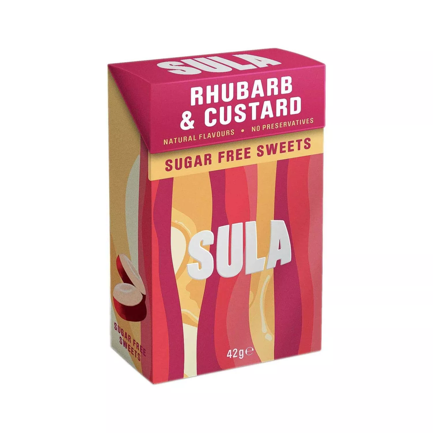 Sula Sugar Free Rhubarb & Custard Drops 42g