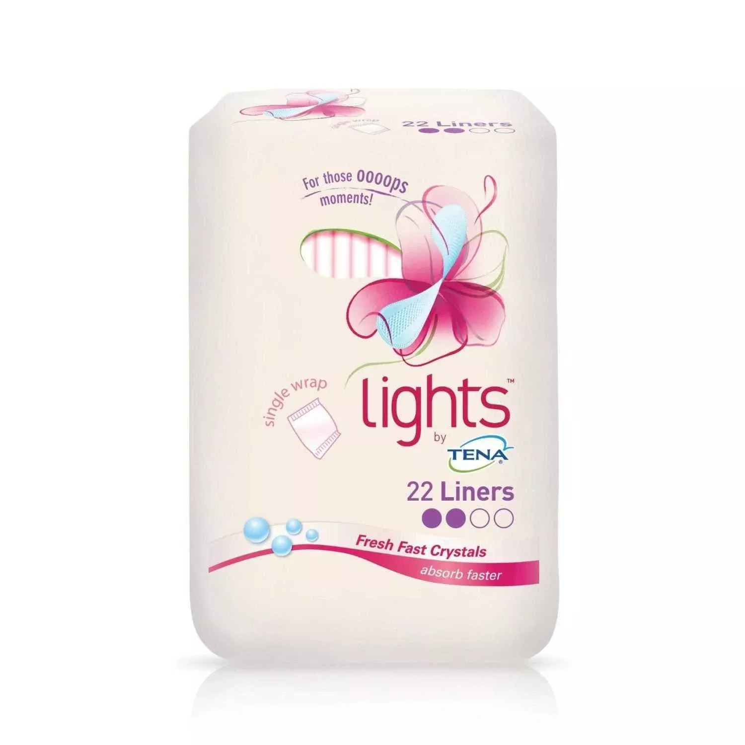 TENA Lights Liner Single Wrapped - 22 Packs